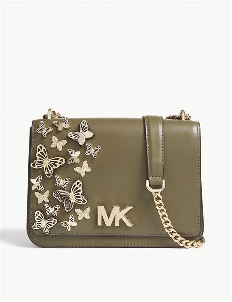 michael kors butterfly bag green|olive butterfly messenger crossbody bag.